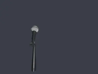 Microphone with microphone-stand Low-poly 3D model