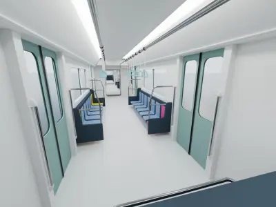 Quiet Outlined Light Rail Transit 3D Prop 3D model