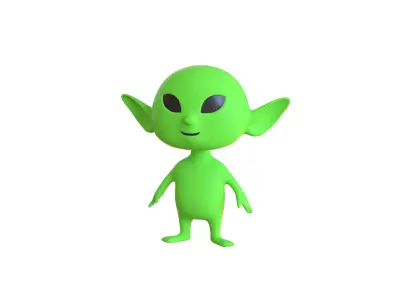 Low-Poly Cartoon Alien Animated Low-poly 3D model