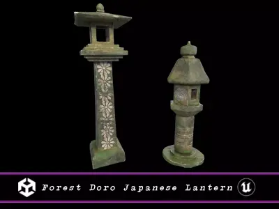 Forest Doro Japanese Lantern Low-poly 3D model