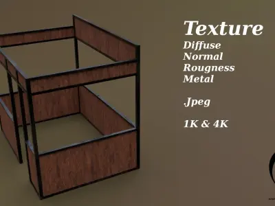 Stall stand 08 R Low-poly 3D model