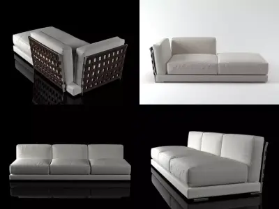 C different sofas and chairs 3D model