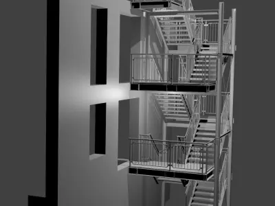 stairs computer screen showing design of staircase Free 3D model