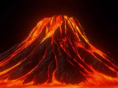 Lava Volcano Mountain 3D model