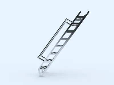 Metal Stairs Low-poly 3D model