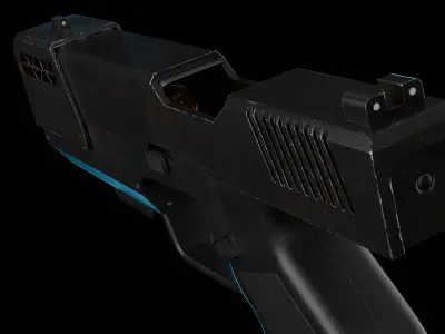 Modern Sci-fi Pistol Low-poly 3D model