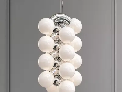 VINE 1 chandelier with balls hanging from it 3D model