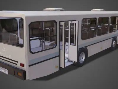PBR Bus city Low-poly 3D model