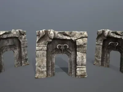 old gate Low-poly 3D model shop