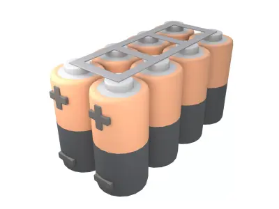 Batteries in Parallel Icon v1 003 Low-poly 3D model