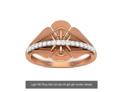 30 Light Wt  Ring 3dm stl obj mtl gltf glb render details  3D Model Pack