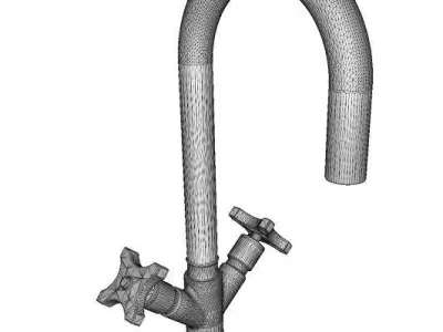 Classic Brass Mixer Faucet Low-poly 3D model