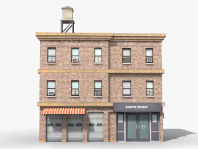 Apartment Building x1 Low-poly 3D model