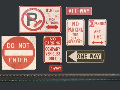 Traffic Sign01 Used Low-poly 3D model