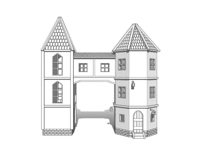  Fantasy double tower Torre doble de fantasia Low-poly 3D model