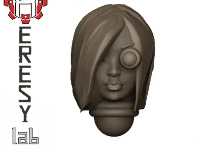 Heresylab - Female Sci-Fi heads for conversions SET 14 of 21 3D print model