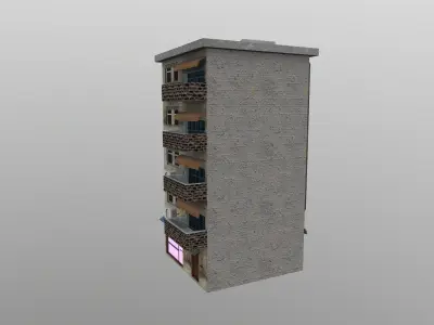 Cyberpunk City - Building 16 Low-poly 3D model