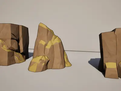 Low-Poly Rock And Stone Formation Collection Low-poly 3D model