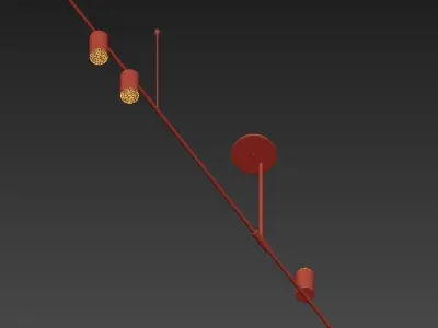 Mid Century Modern 3 Light 3D model