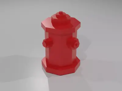 Low-Poly Fire Hydrant Free 3D model