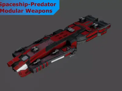 Sci-Fi  Space Ship  Predator - LowPoly - PBR - GameReady Low-poly 3D model