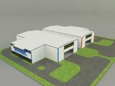industrial hall marine buildings 3D model