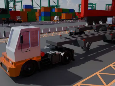 Container Port Low-poly 3D model