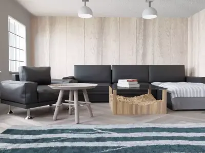 Wood Stiled Livingroom 3D model