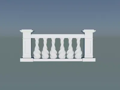 3D Concrete Balustrade 3D print model shop