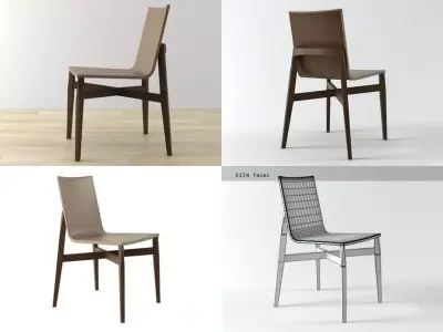 W modern dining chair 3D model