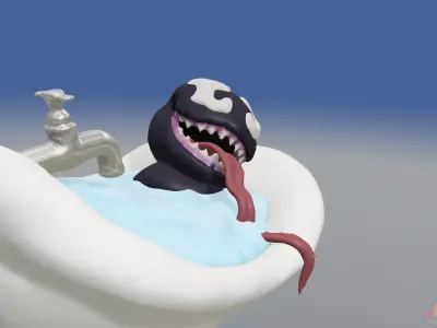 Baby Venom Takes a Bath 3D model