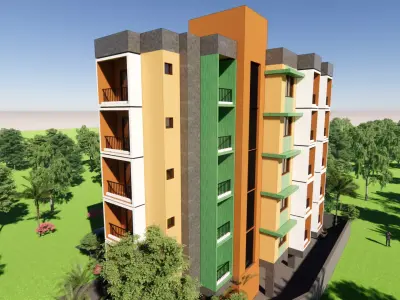 Contemporary Apartment Building - Urban Residential 3D model