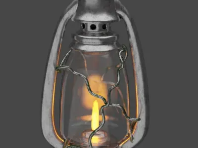 Old Kerosene Lamp Low-poly 3D model purchase