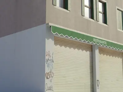 Apartment Building Restaurant - Low-poly PBR Low-poly 3D model