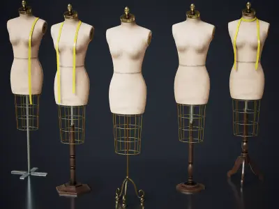 Tailor Manequin Low-poly 3D model