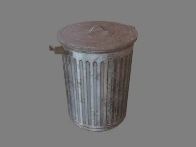Trash Can Low-poly 3D model