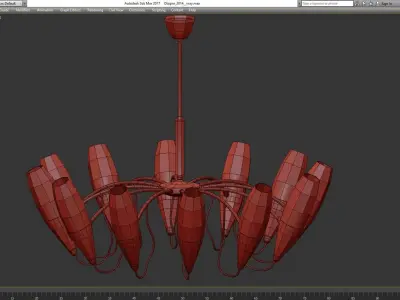 Lucio Chandelier low poly 3d model Low-poly 3D model