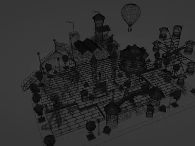 Amusement Park Low-poly 3D model