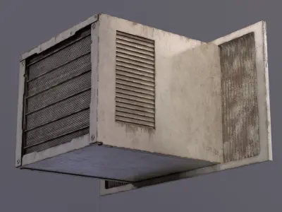Window AC Unit Low-poly 3D model