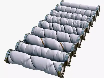 Aerospace Thermal Sleeves 9 Pieces Set M1 3D model