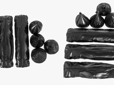 Bin bags set 3D model