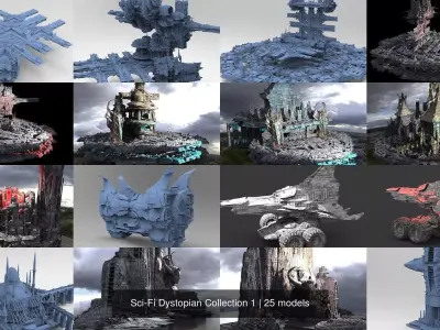 Sci-Fi Dystopian Collection 1 3D Model Pack