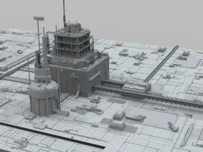 Sci-Fi architecture Elements collection 10 3D model
