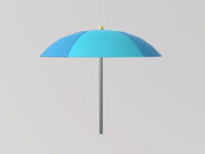 Stylized Low-Poly Beach Umbrella Pack B  Low-poly 3D model