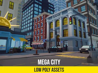 Low Poly Mega City Low-poly 3D model