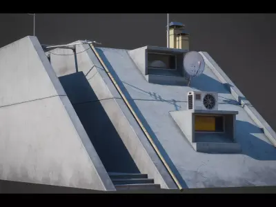 Dystopian Cyberpunk Building 3 Low-poly 3D model