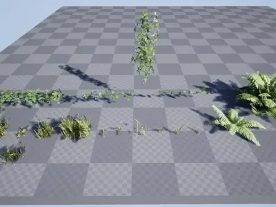 Foliage Essentials 1 - Grass Green Pack Low-poly 3D model