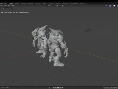 Alien Reptilian Warrior 3D Model Low-poly 3D model