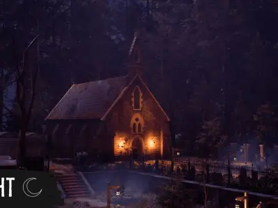 Graveyard Cemetery Low-poly 3D model