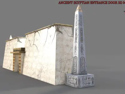 ANCIENT EGYPTIAN ENTRANCE DOOR 3D MODEL Low-poly 3D model